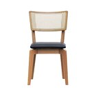 Cadeira Fendi Encosto Telinha Assento Estofado Corano Preto