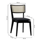 Cadeira Fendi Encosto Telinha Assento Estofado - Preto Corano