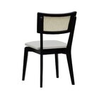 Cadeira Fendi Encosto Telinha Assento Estofado - Preto Corano