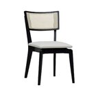 Cadeira Fendi Encosto Telinha Assento Estofado - Preto Corano