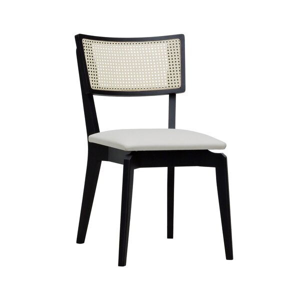 Cadeira Fendi Encosto Telinha Assento Estofado - Preto Corano