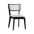 Cadeira Fendi Encosto Telinha Assento Estofado - Preto Linho