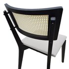 Cadeira Fendi Encosto Telinha Assento Estofado - Preto Linho