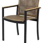 Cadeira Fibra Alumínio Braço Detalhe Madeira Jardim Piscina