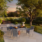 Cadeira Fibra Rattan Davos 88x57x59cm Cinza Naterial