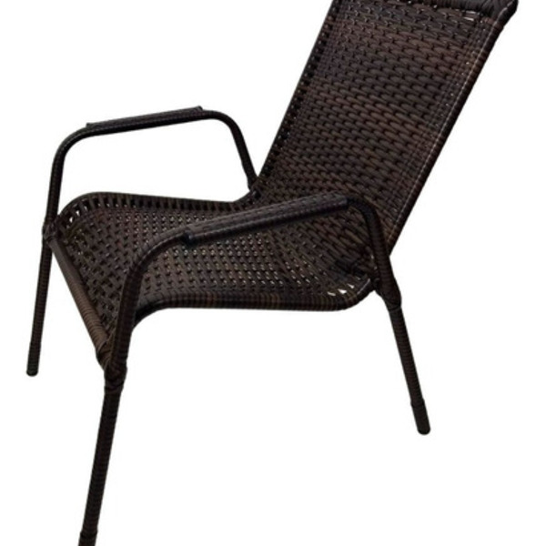 Cadeira Fibra Sintética P/ Jardim Varanda Encosto Inclinado