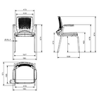 Cadeira Fixa 4 Pés Com Braço Beezi Plaxmetal Preto