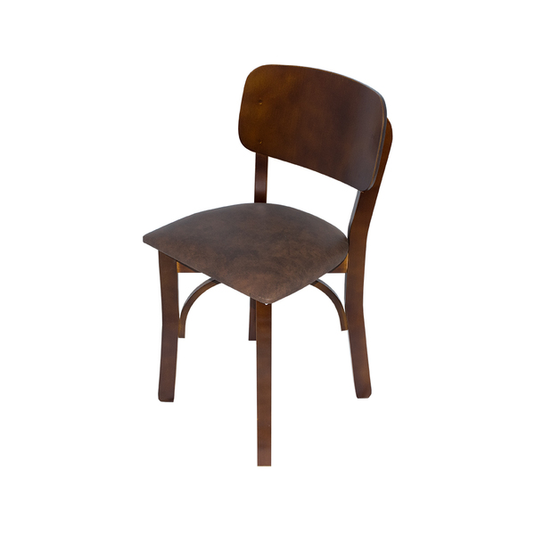 Cadeira Fixa Anatômica Imbuia Em Madeira Maciça Estofada Marr