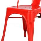 Cadeira Fixa Design Tolix Metal Pelegrin Pel-1518 Vermelha