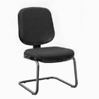 Cadeira Fixa Diretor Base Continua Preta Couro Ecológico Mk-0