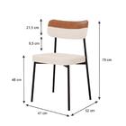 Cadeira Fixa Estofada Mynna Tecido Meclado