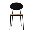 Cadeira Fixa Estofada Vintage Elipse Areia Light/preto/preto