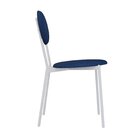 Cadeira Fixa Estofada Vintage Elipse Azul/branco Fosco