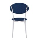 Cadeira Fixa Estofada Vintage Elipse Azul/branco Fosco