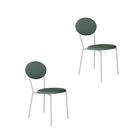 Cadeira Fixa Estofada Vintage Elipse C/02 Un. C/pés Brancos.