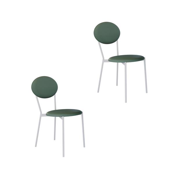 Cadeira Fixa Estofada Vintage Elipse C/02 Un. C/pés Brancos.