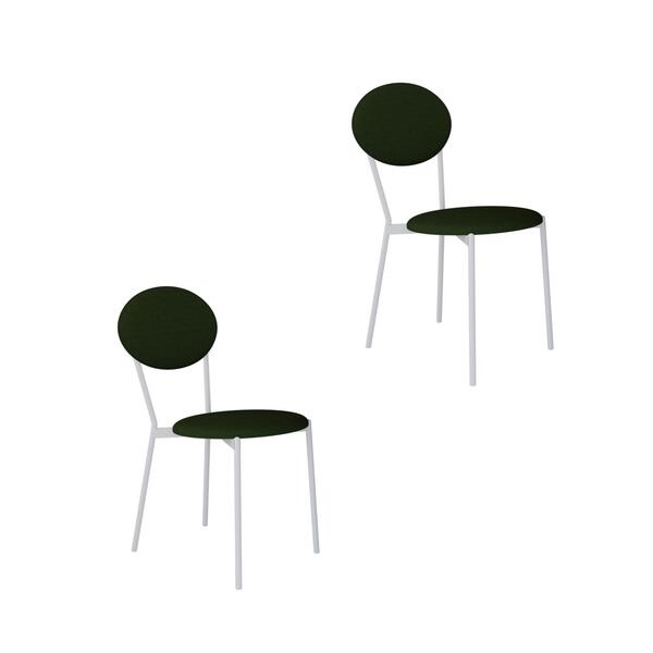 Cadeira Fixa Estofada Vintage Elipse C/02 Un. C/pés Brancos.