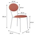 Cadeira Fixa Estofada Vintage Elipse C/04 Un. C/pés Brancos