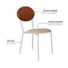 Cadeira Fixa Estofada Vintage Elipse C/04 Un. C/pés Brancos