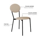 Cadeira Fixa Estofada Vintage Elipse Com 4 Unidades Areia Lig