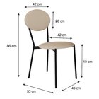 Cadeira Fixa Estofada Vintage Elipse Com 4 Unidades Areia Lig