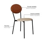 Cadeira Fixa Estofada Vintage Elipse Com 4 Unidades Areia Lig