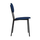 Cadeira Fixa Estofada Vintage Elipse Com 4 Unidades Azul/pret