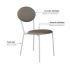 Cadeira Fixa Estofada Vintage Elipse Com 4 Unidades Cinza/bra