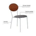 Cadeira Fixa Estofada Vintage Elipse Com 4 Unidades Cinza/car