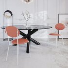 Cadeira Fixa Estofada Vintage Elipse Com 4 Unidades Marte Ter