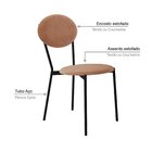 Cadeira Fixa Estofada Vintage Elipse Com 4 Unidades Nude/pret