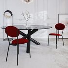 Cadeira Fixa Estofada Vintage Elipse Com 4 Unidades Vermelho