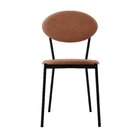 Cadeira Fixa Estofada Vintage Elipse Nude/preto Fosco