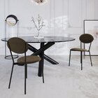 Cadeira Fixa Estofada Vintage Elipse Preto Fosco