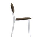 Cadeira Fixa Estofada Vintage Elipse Sand/branco Fosco