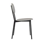 Cadeira Fixa Estofada Vintage Elipse Saturno Off White/preto