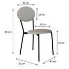 Cadeira Fixa Estofada Vintage Elipse Saturno Off White/preto