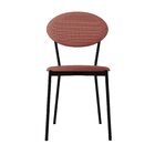 Cadeira Fixa Estofada Vintage Elipse Tulipa Rosê /preto Fosco