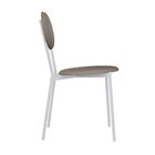 Cadeira Fixa Estofada Vintage Elipse Venus Cinza/branco Fosco