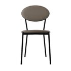 Cadeira Fixa Estofada Vintage Elipse Venus Cinza/preto Fosco