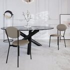 Cadeira Fixa Estofada Vintage Elipse Venus Cinza/preto Fosco