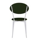 Cadeira Fixa Estofada Vintage Elipse Verde Musgo/branco Fosco