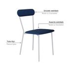 Cadeira Fixa Estofada Vintage Emília. C/pés Brancos.