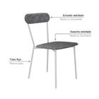 Cadeira Fixa Estofada Vintage Emília. C/pés Brancos.