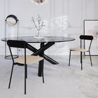 Cadeira Fixa Estofada Vintage Emília Areia/preto