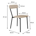 Cadeira Fixa Estofada Vintage Emília Areia/preto