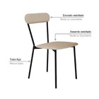 Cadeira Fixa Estofada Vintage Emília Areia/preto