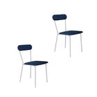 Cadeira Fixa Estofada Vintage Emília C/02 Un. C/pés Brancos.