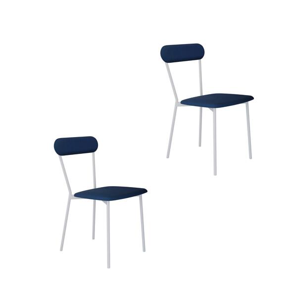 Cadeira Fixa Estofada Vintage Emília C/02 Un. C/pés Brancos.