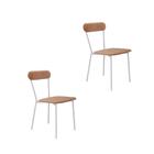 Cadeira Fixa Estofada Vintage Emília C/02 Un. C/pés Brancos.